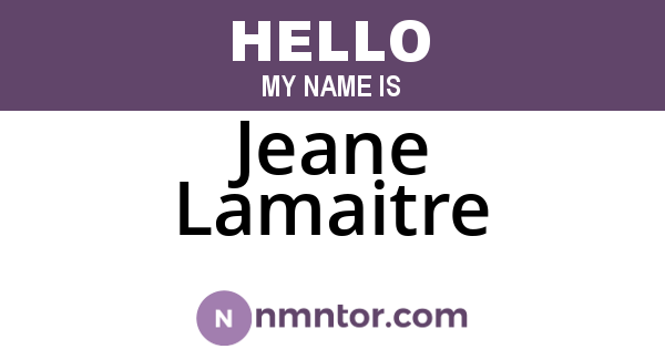 Jeane Lamaitre