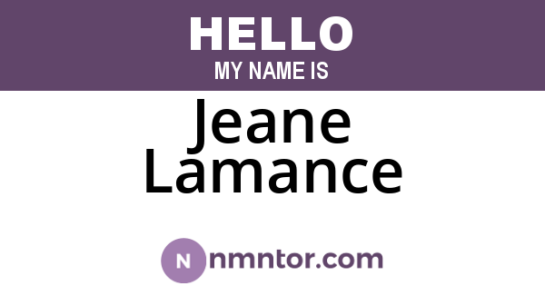 Jeane Lamance