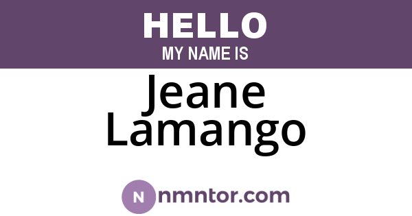 Jeane Lamango