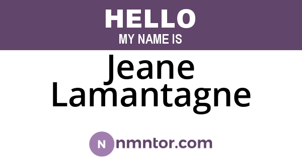 Jeane Lamantagne