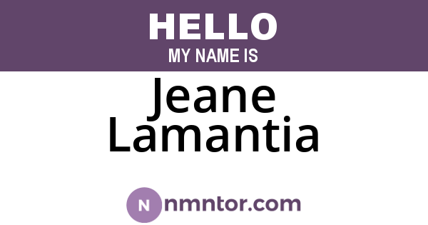Jeane Lamantia