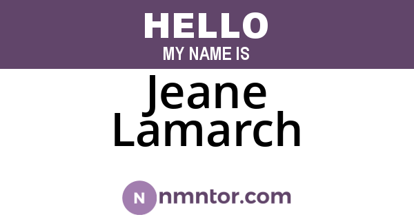 Jeane Lamarch