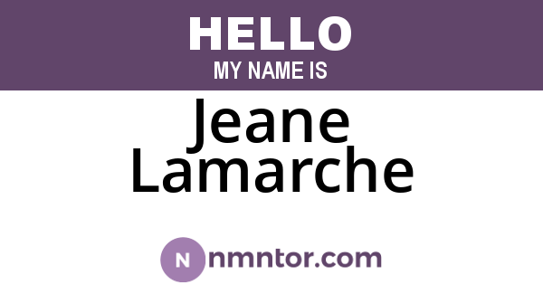 Jeane Lamarche