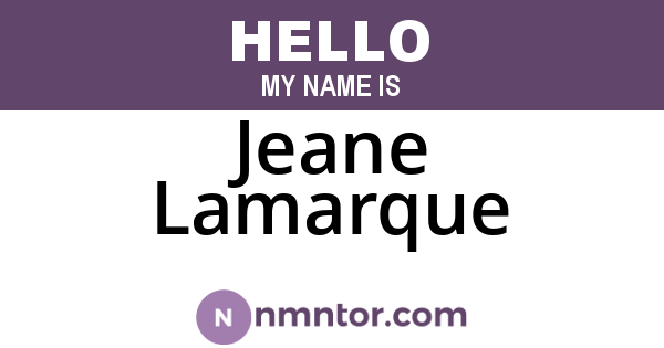Jeane Lamarque