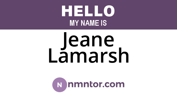 Jeane Lamarsh