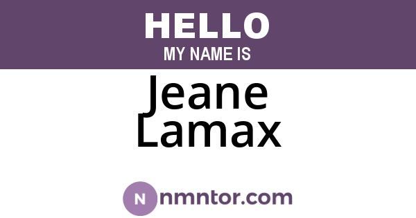 Jeane Lamax