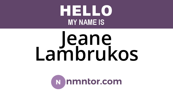 Jeane Lambrukos