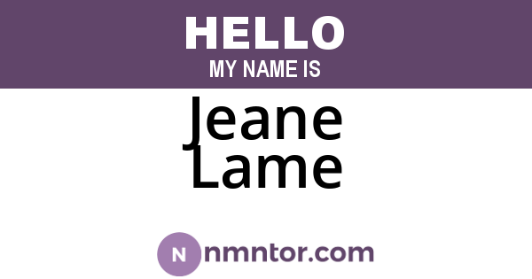 Jeane Lame