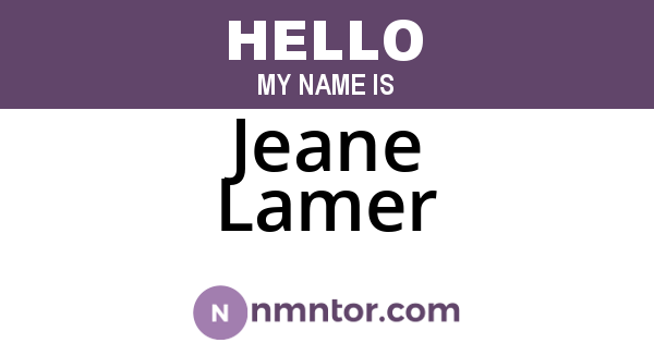 Jeane Lamer