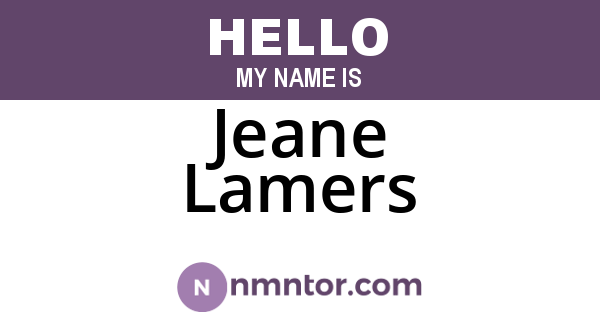 Jeane Lamers