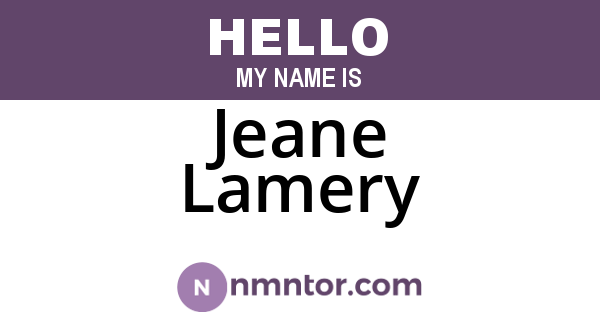 Jeane Lamery