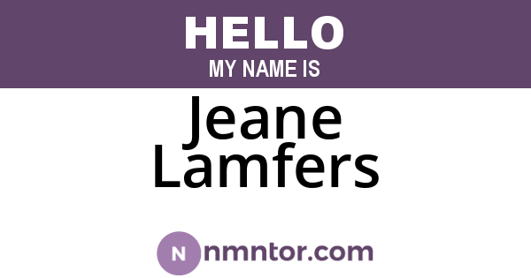 Jeane Lamfers