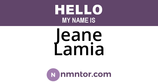 Jeane Lamia