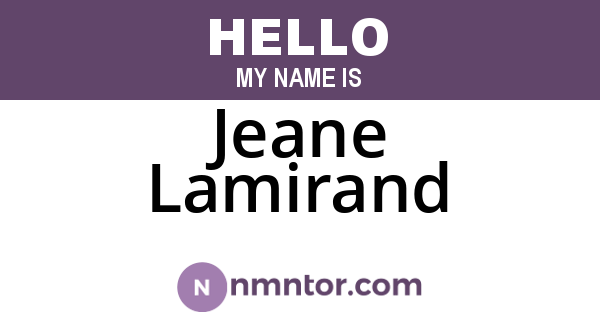 Jeane Lamirand