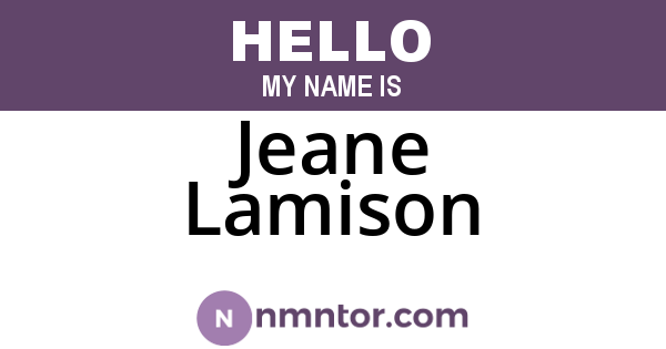 Jeane Lamison