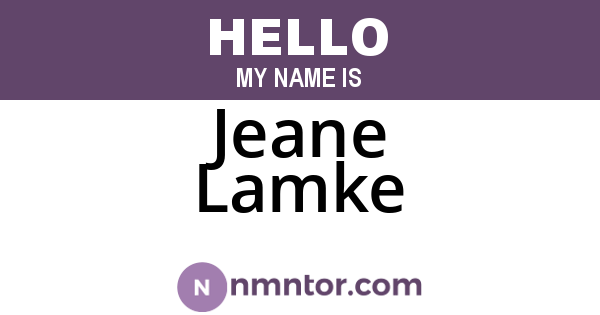 Jeane Lamke