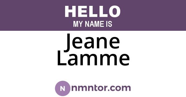 Jeane Lamme
