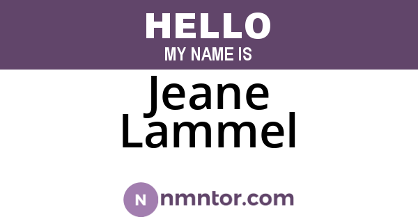 Jeane Lammel