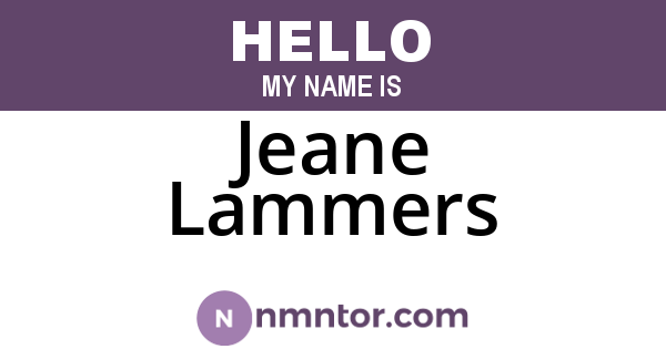 Jeane Lammers