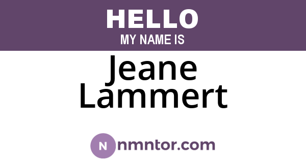 Jeane Lammert