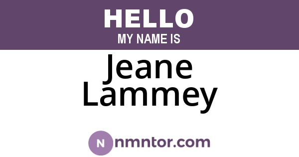 Jeane Lammey