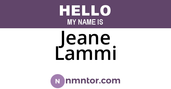 Jeane Lammi