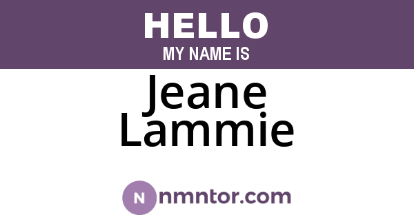Jeane Lammie