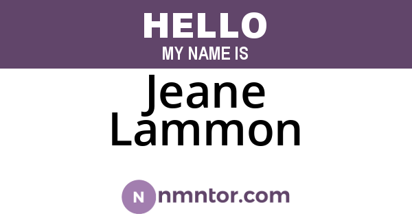 Jeane Lammon