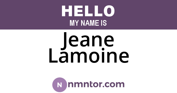 Jeane Lamoine