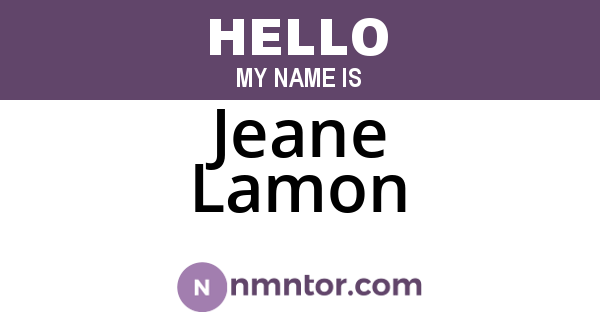 Jeane Lamon