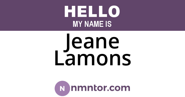 Jeane Lamons