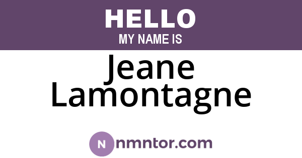 Jeane Lamontagne