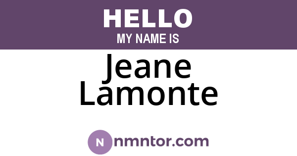 Jeane Lamonte