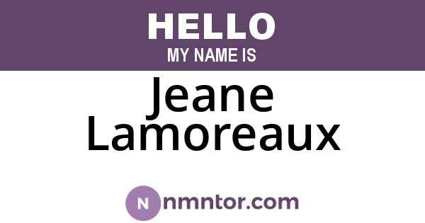 Jeane Lamoreaux