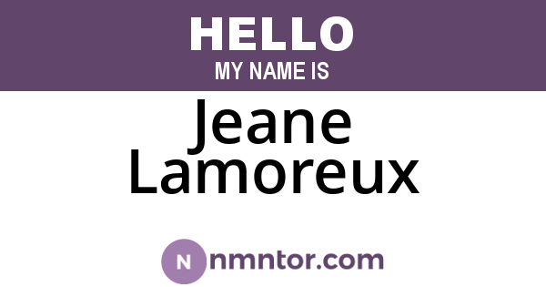 Jeane Lamoreux
