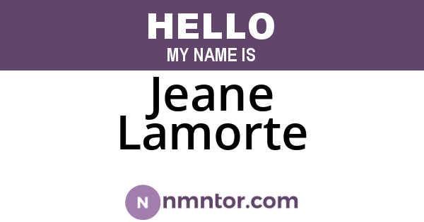 Jeane Lamorte