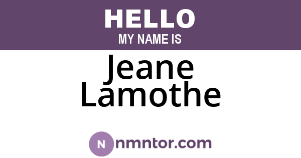Jeane Lamothe