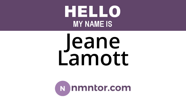 Jeane Lamott