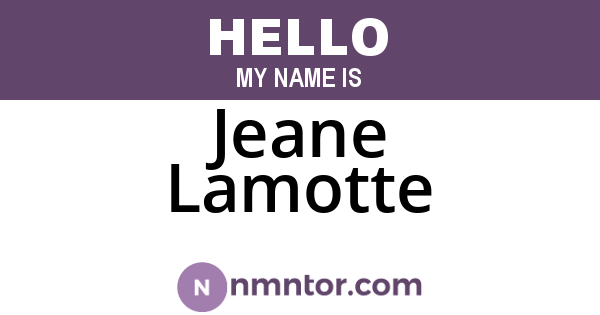 Jeane Lamotte
