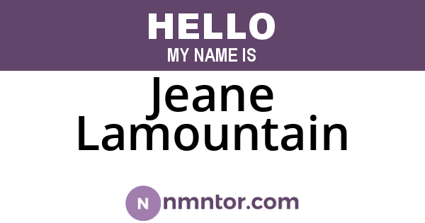 Jeane Lamountain