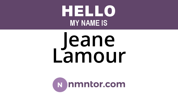 Jeane Lamour