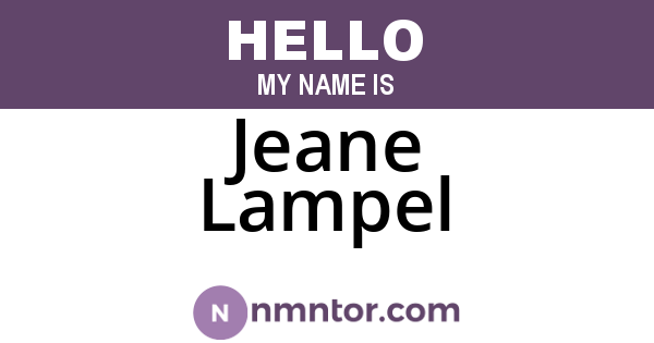 Jeane Lampel