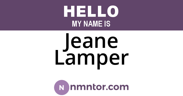Jeane Lamper