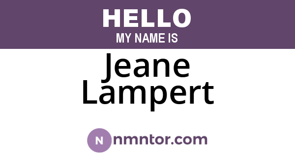 Jeane Lampert