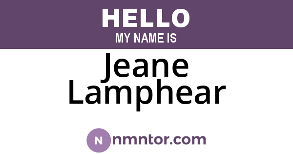 Jeane Lamphear