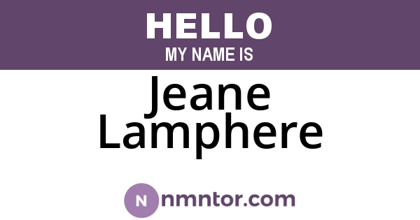 Jeane Lamphere