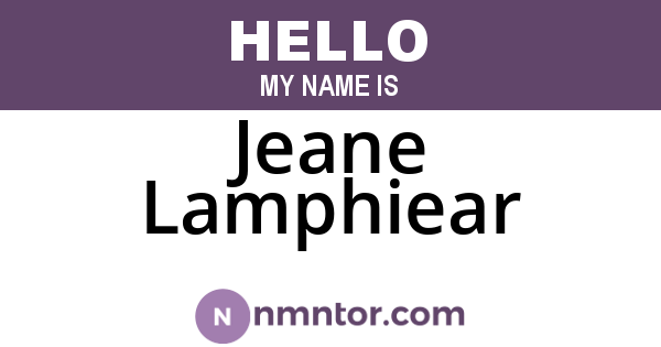 Jeane Lamphiear