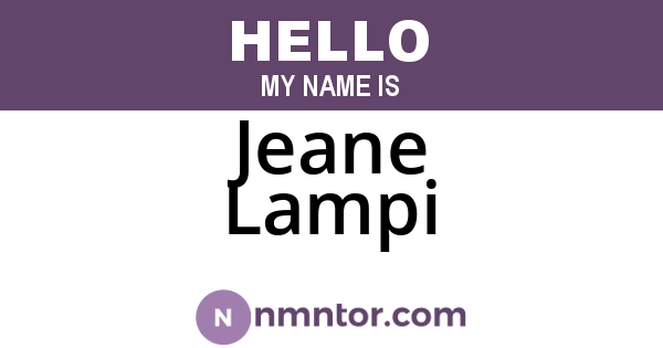 Jeane Lampi