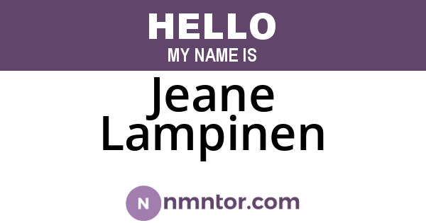 Jeane Lampinen
