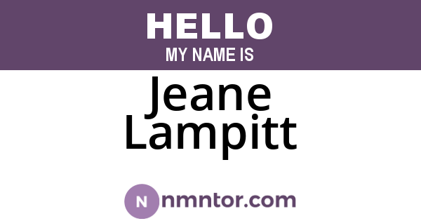 Jeane Lampitt